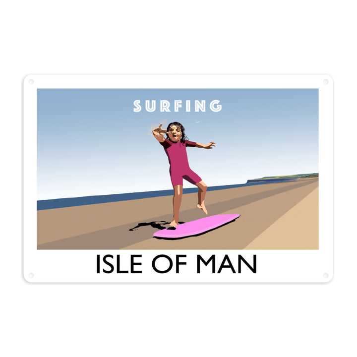 Surfing, Isle of Man Metal Sign