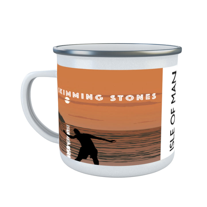 Skimming Stones, Isle of Man Enamel Mug