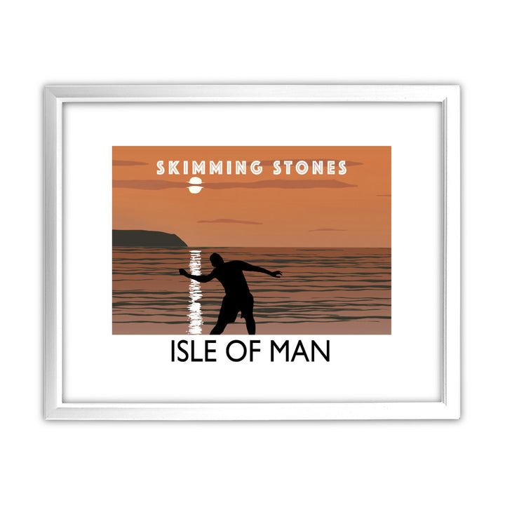 Skimming Stones, Isle of Man 11x14 Framed Print (White)