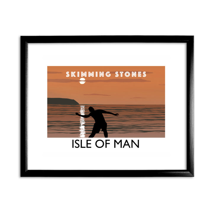 Skimming Stones, Isle of Man 11x14 Framed Print (Black)