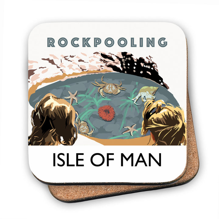 Rockpooling, Isle of Man MDF Coaster