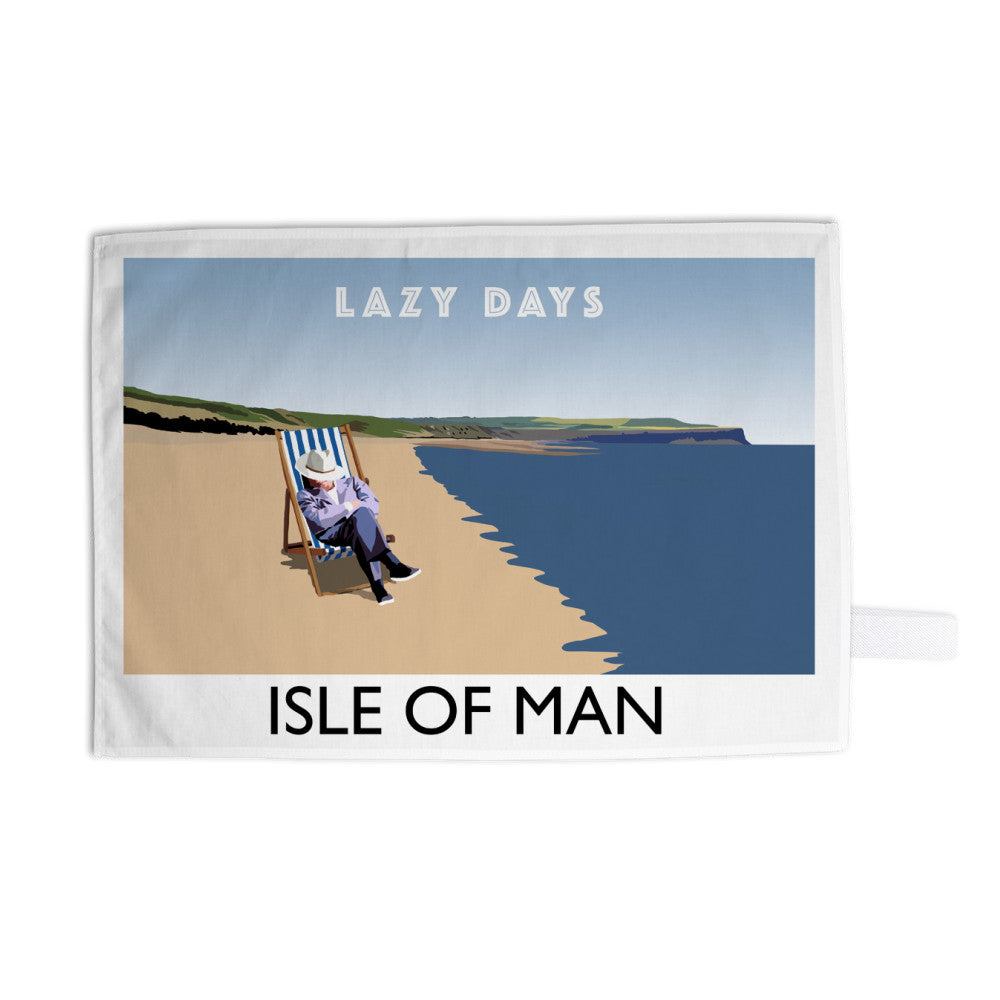 Lazy Days, Isle of Man Tea Towel