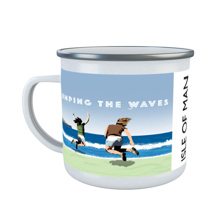 Jumping The Waves, Isle of Man Enamel Mug