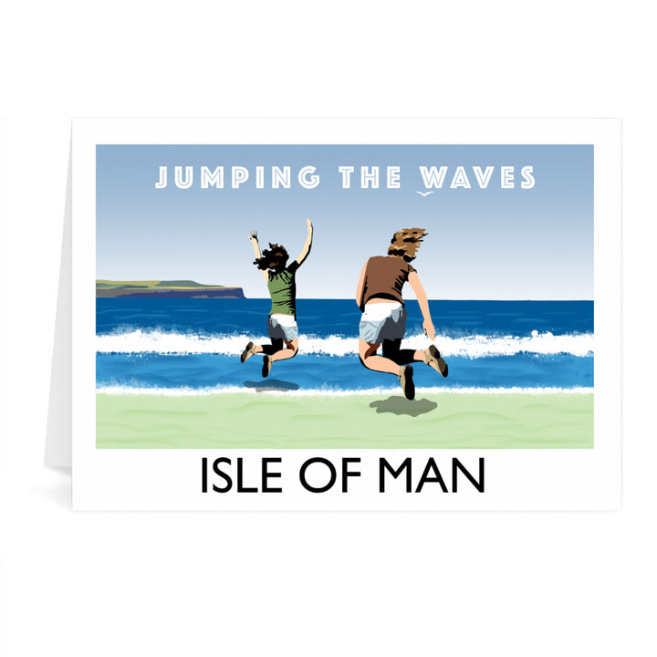 Jumping The Waves, Isle of Man Greeting Card 7x5