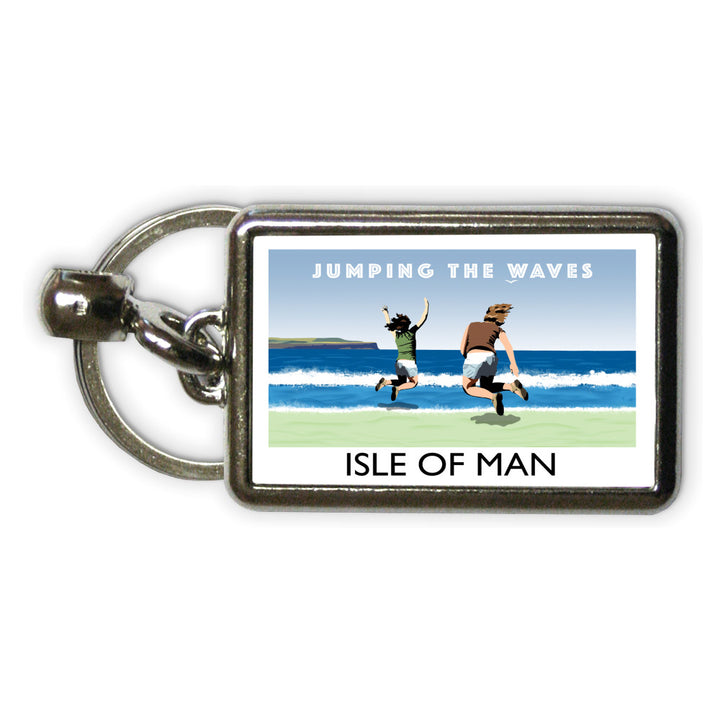 Jumping The Waves, Isle of Man Metal Keyring