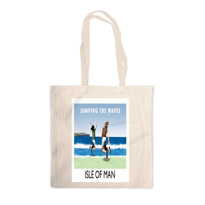 Jumping The Waves, Isle of Man Canvas Tote Bag
