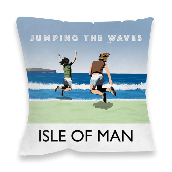 Jumping The Waves, Isle of Man Fibre Filled Cushion