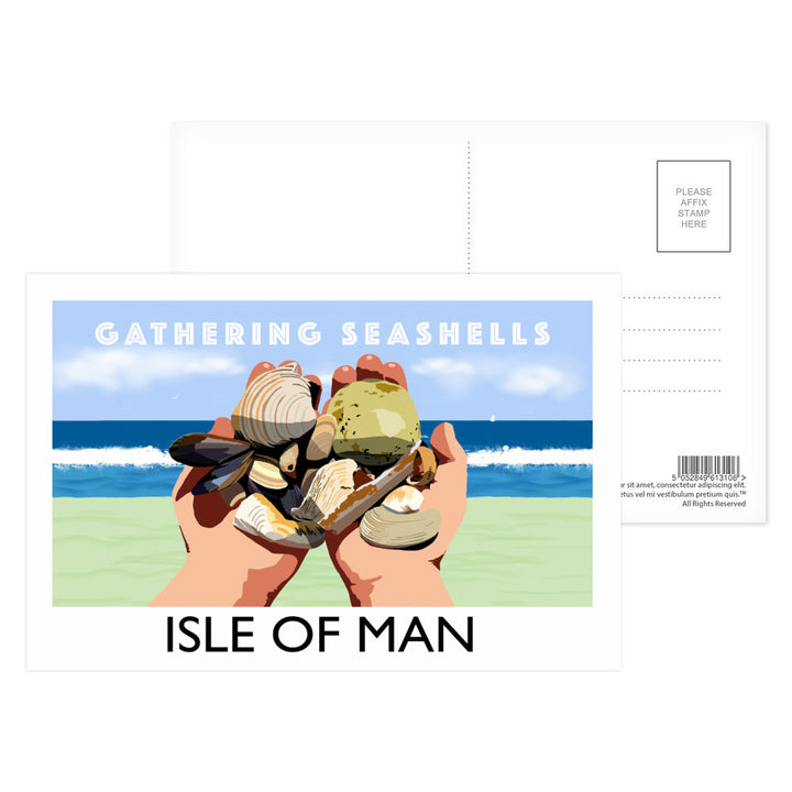 Gathering Seashells, Isle of Man Postcard Pack