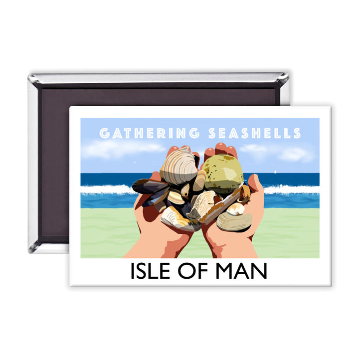 Gathering Seashells, Isle of Man Magnet