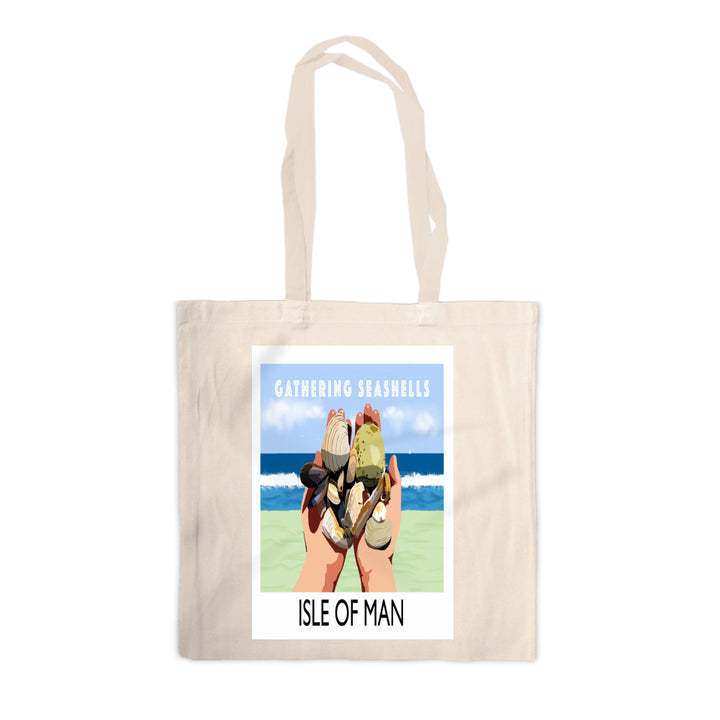 Gathering Seashells, Isle of Man Canvas Tote Bag