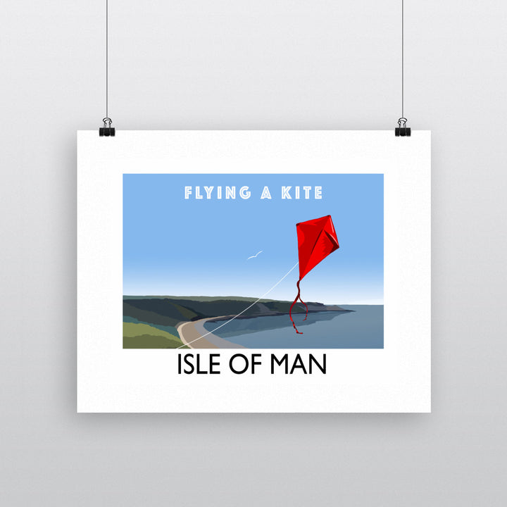 Flying A Kite, Isle of Man 90x120cm Fine Art Print