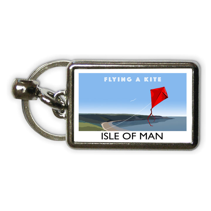 Flying A Kite, Isle of Man Metal Keyring