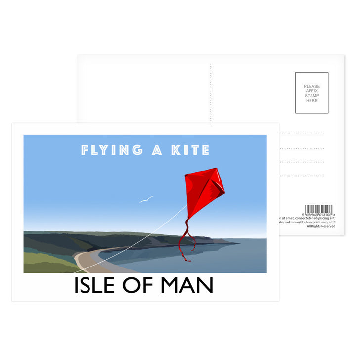 Flying A Kite, Isle of Man Postcard Pack
