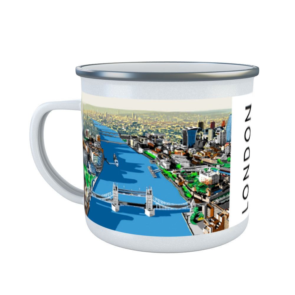 The River Thames, London Enamel Mug