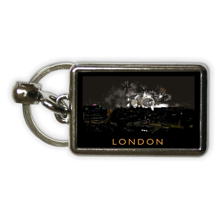 London at night Metal Keyring