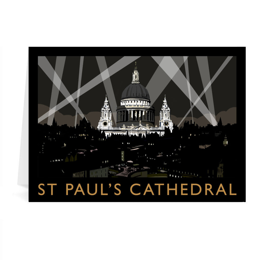 St Pauls Cathedral at Night, London Greeting Card 7x5