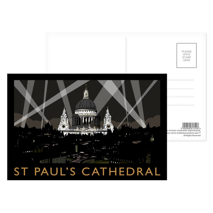St Pauls Cathedral at Night, London Postcard Pack