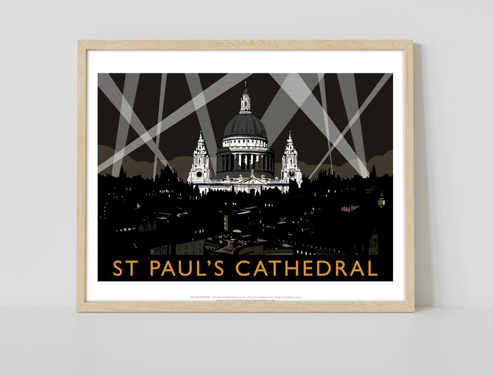 St Pauls Cathedral at Night, London - Art Print