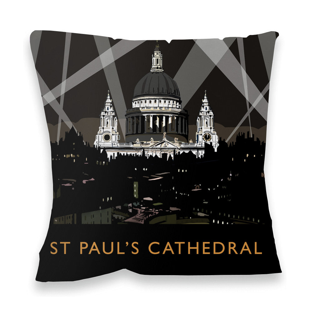 St Pauls Cathedral at Night, London Fibre Filled Cushion