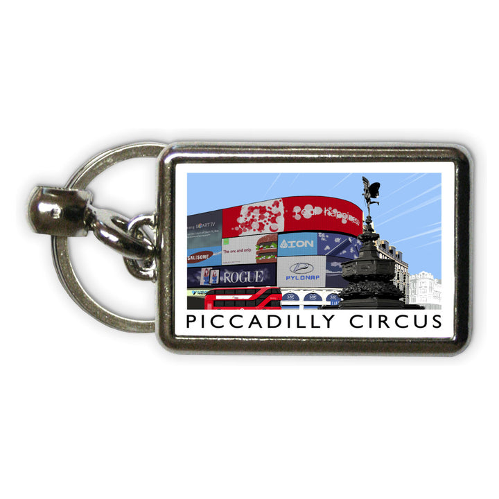 Piccadilly Circus, London Metal Keyring
