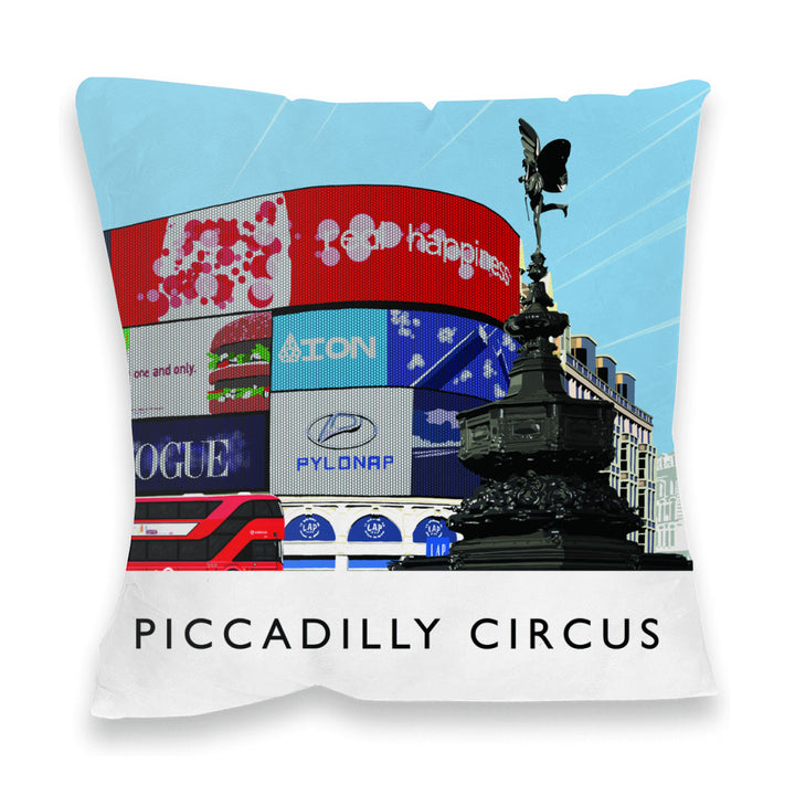 Piccadilly Circus, London Fibre Filled Cushion