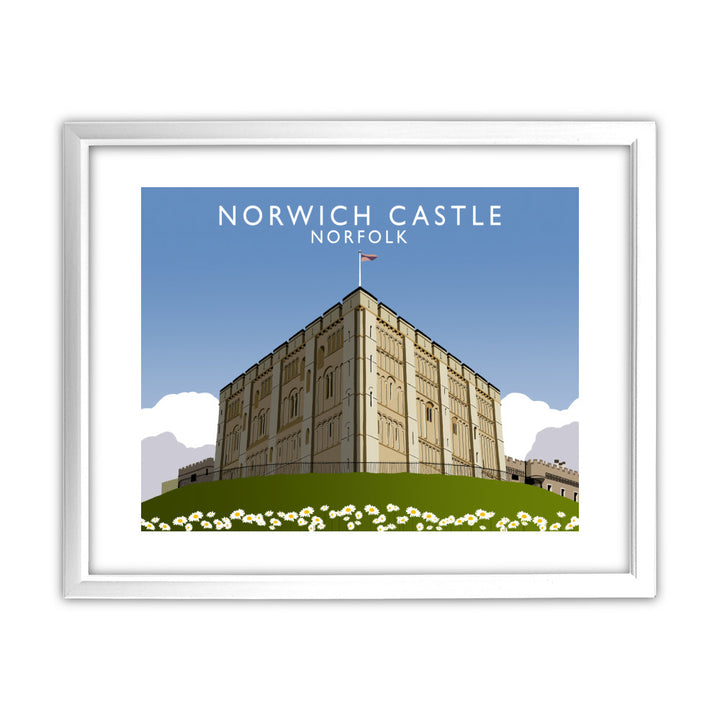 Norwich Castle, Norfolk 11x14 Framed Print (White)