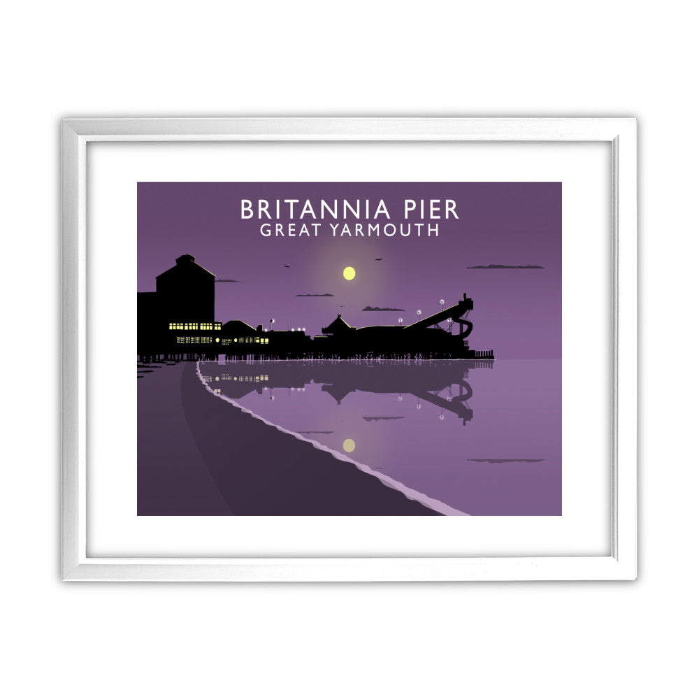 Britannia Pier, Great Yarmouth, Norfolk 11x14 Framed Print (White)