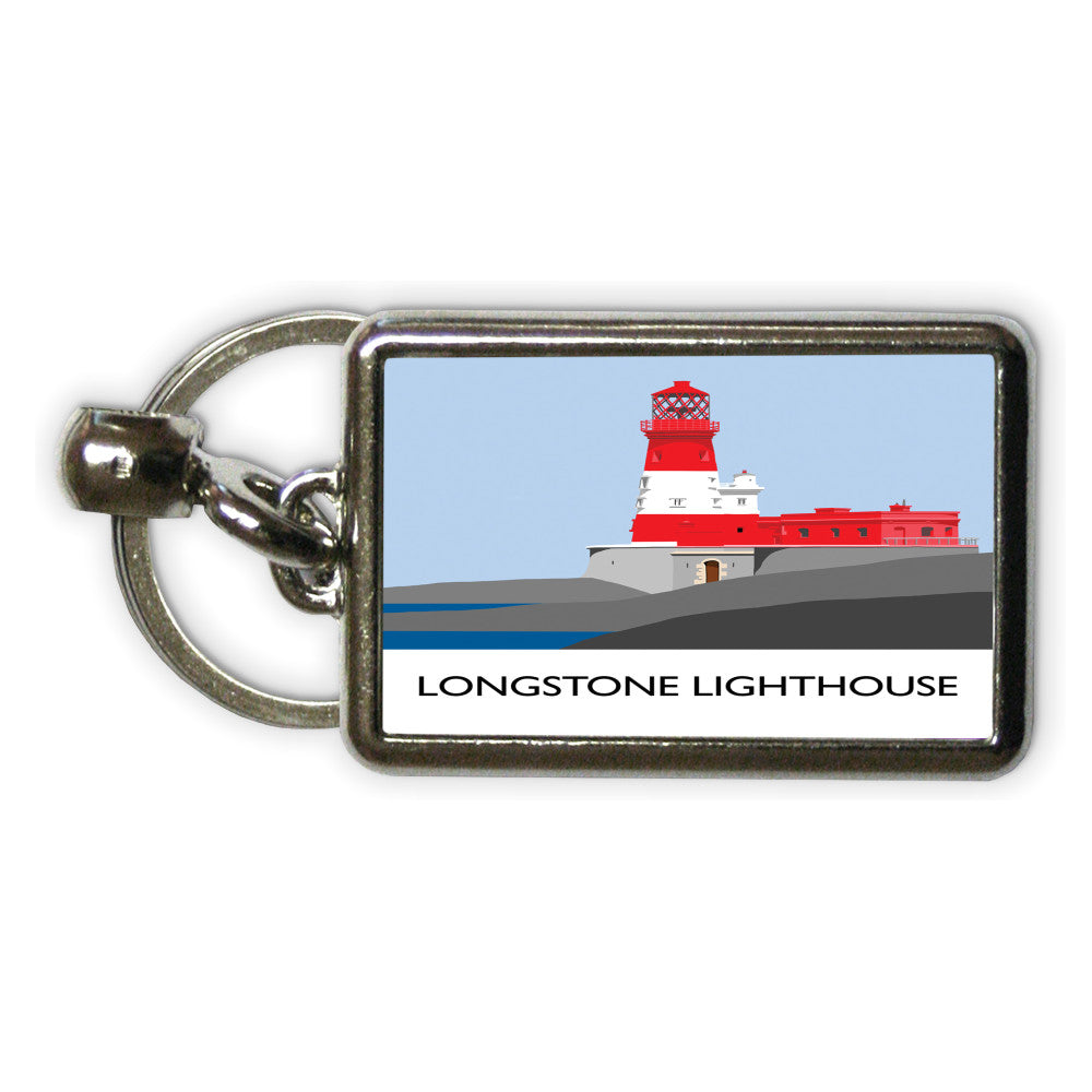 Longstone Lighthouse, Northumberland Metal Keyring