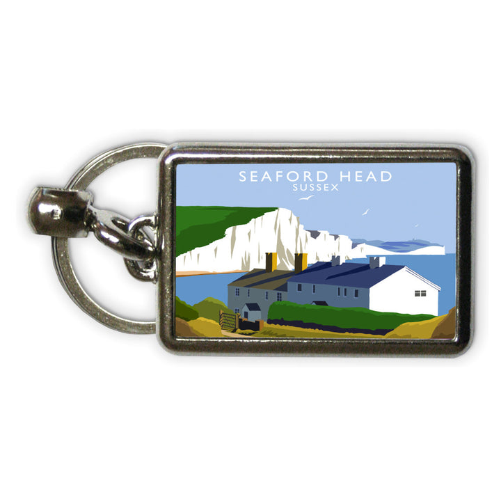 Seaford Head, Sussex Metal Keyring