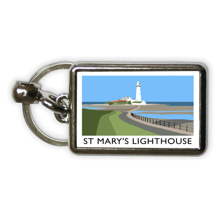 St Mary's Lighthouse, Whitley Bay Metal Keyring