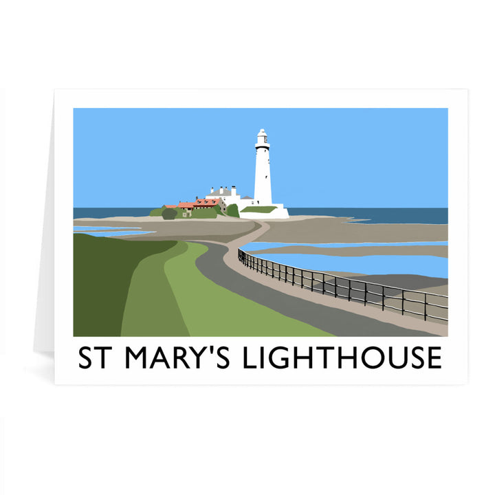 St Mary's Lighthouse, Whitley Bay Greeting Card 7x5