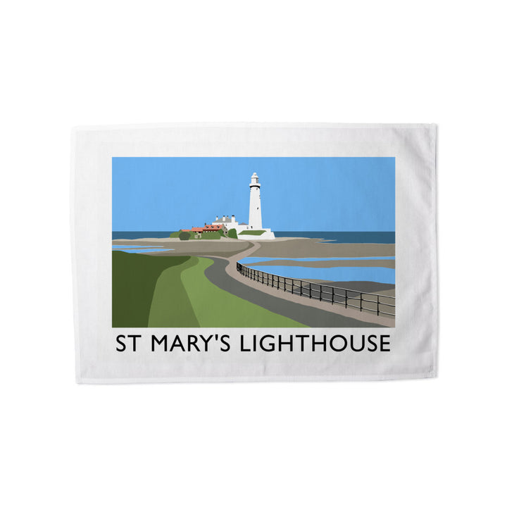 St Mary's Lighthouse, Whitley Bay Tea Towel