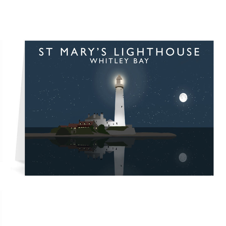 St Mary's Lighthouse, Whitley Bay, Tyne and Wear Greeting Card 7x5
