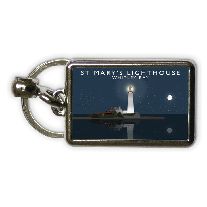 St Mary's Lighthouse, Whitley Bay, Tyne and Wear Metal Keyring