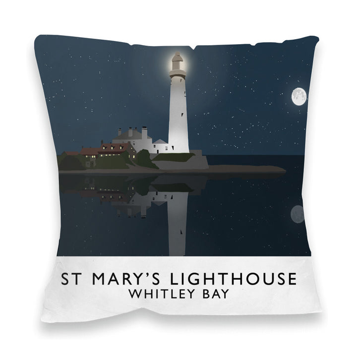 St Mary's Lighthouse, Whitley Bay, Tyne and Wear Fibre Filled Cushion