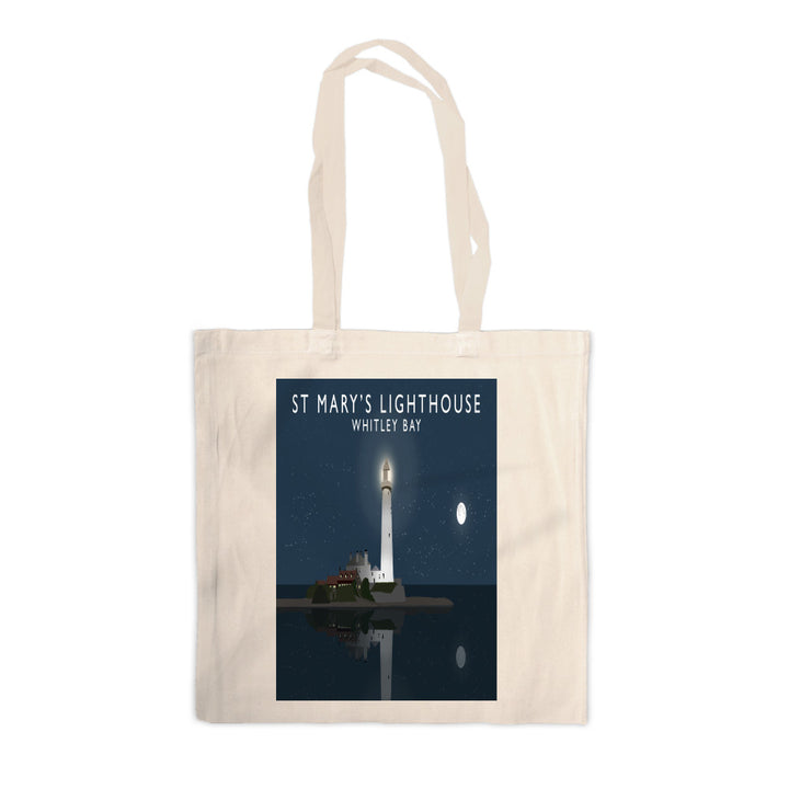 St Mary's Lighthouse, Whitley Bay, Tyne and Wear Canvas Tote Bag
