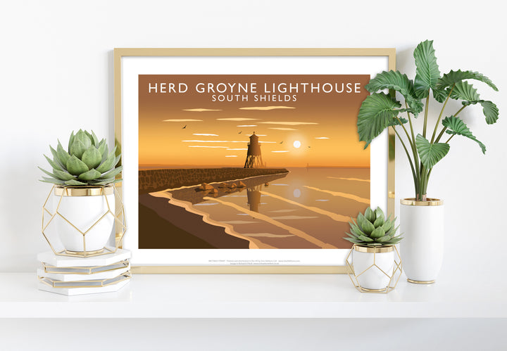 Herd Groyne Lighthouse, South Shields - Art Print