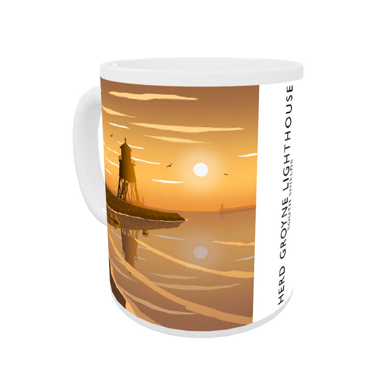 Herd Groyne Lighthouse, South Shields Coloured Insert Mug