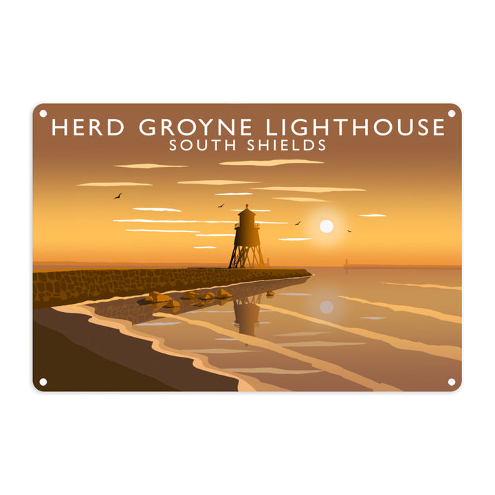 Herd Groyne Lighthouse, South Shields Metal Sign