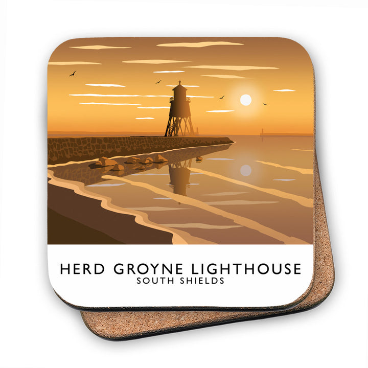Herd Groyne Lighthouse, South Shields MDF Coaster