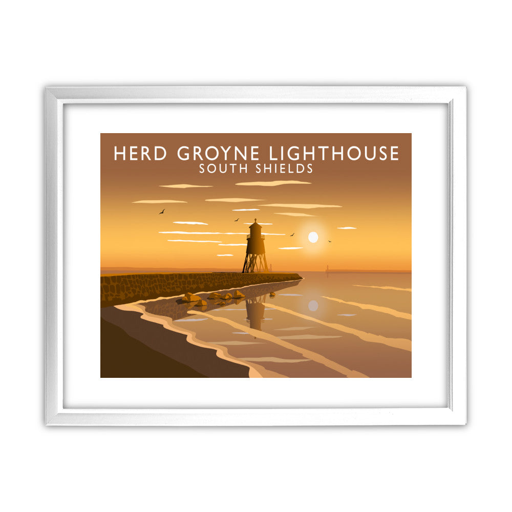 Herd Groyne Lighthouse, South Shields - Art Print