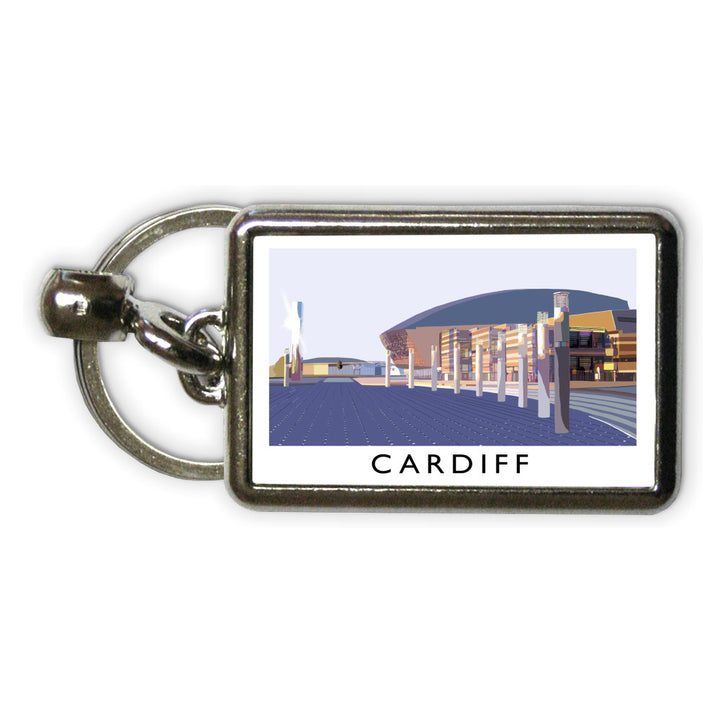 Cardiff, Wales Metal Keyring