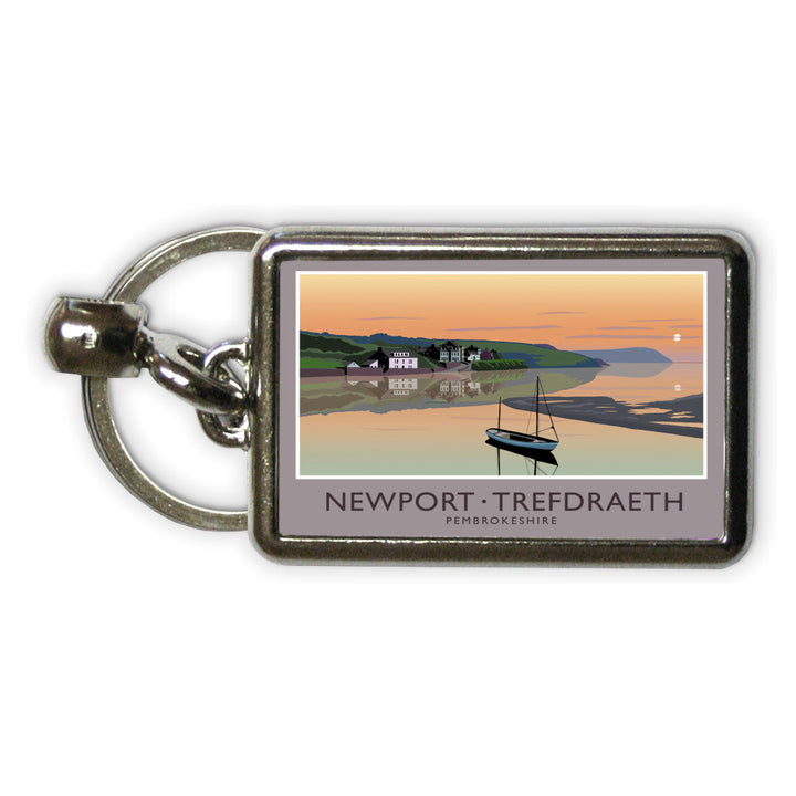 Newport, Wales Metal Keyring