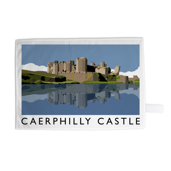 Caerphilly Castle, Wales Tea Towel