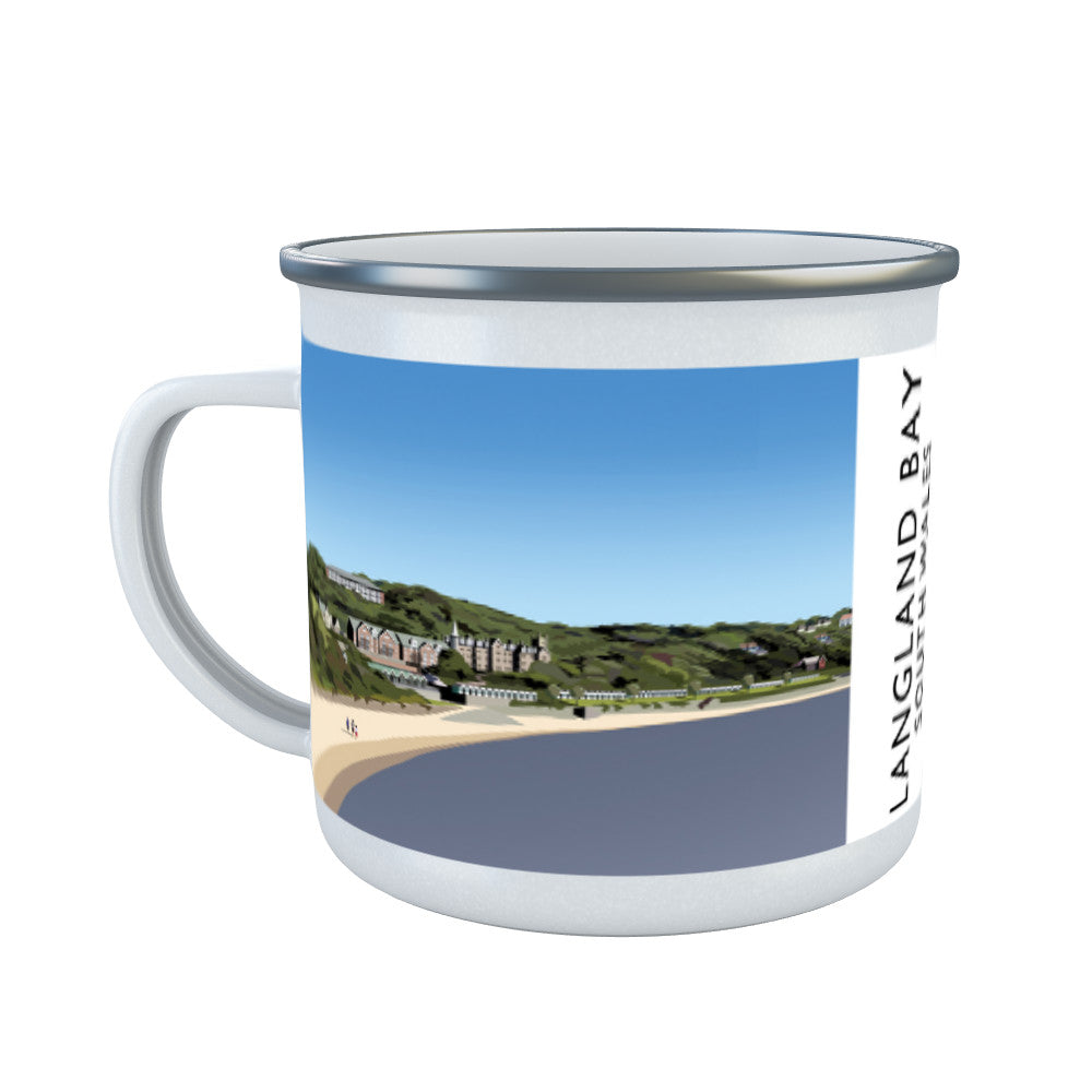 Langland Bay, South Wales Enamel Mug