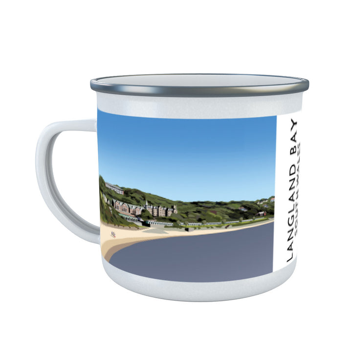 Langland Bay, South Wales Enamel Mug