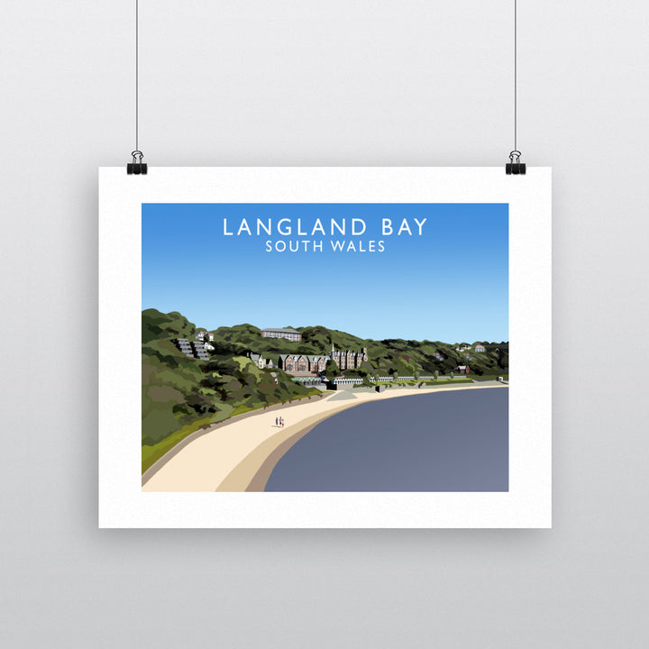 Langland Bay, South Wales 90x120cm Fine Art Print