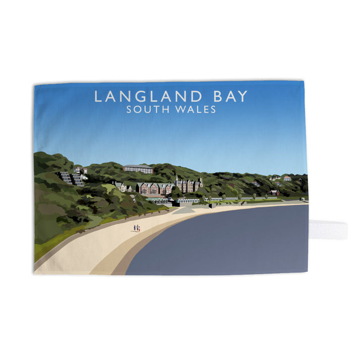 Langland Bay, South Wales Tea Towel