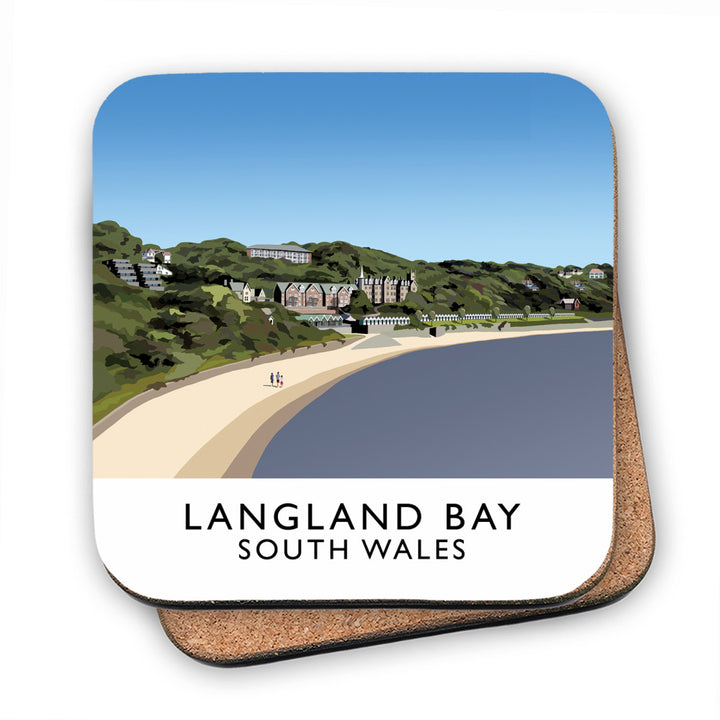 Langland Bay, South Wales MDF Coaster