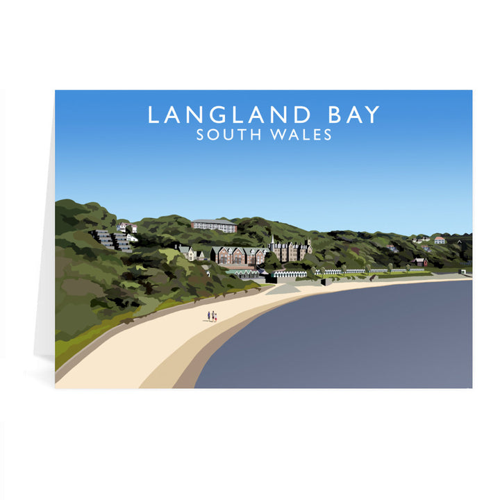Langland Bay, South Wales Greeting Card 7x5